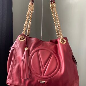 Valentino Red Leather Tote Bag